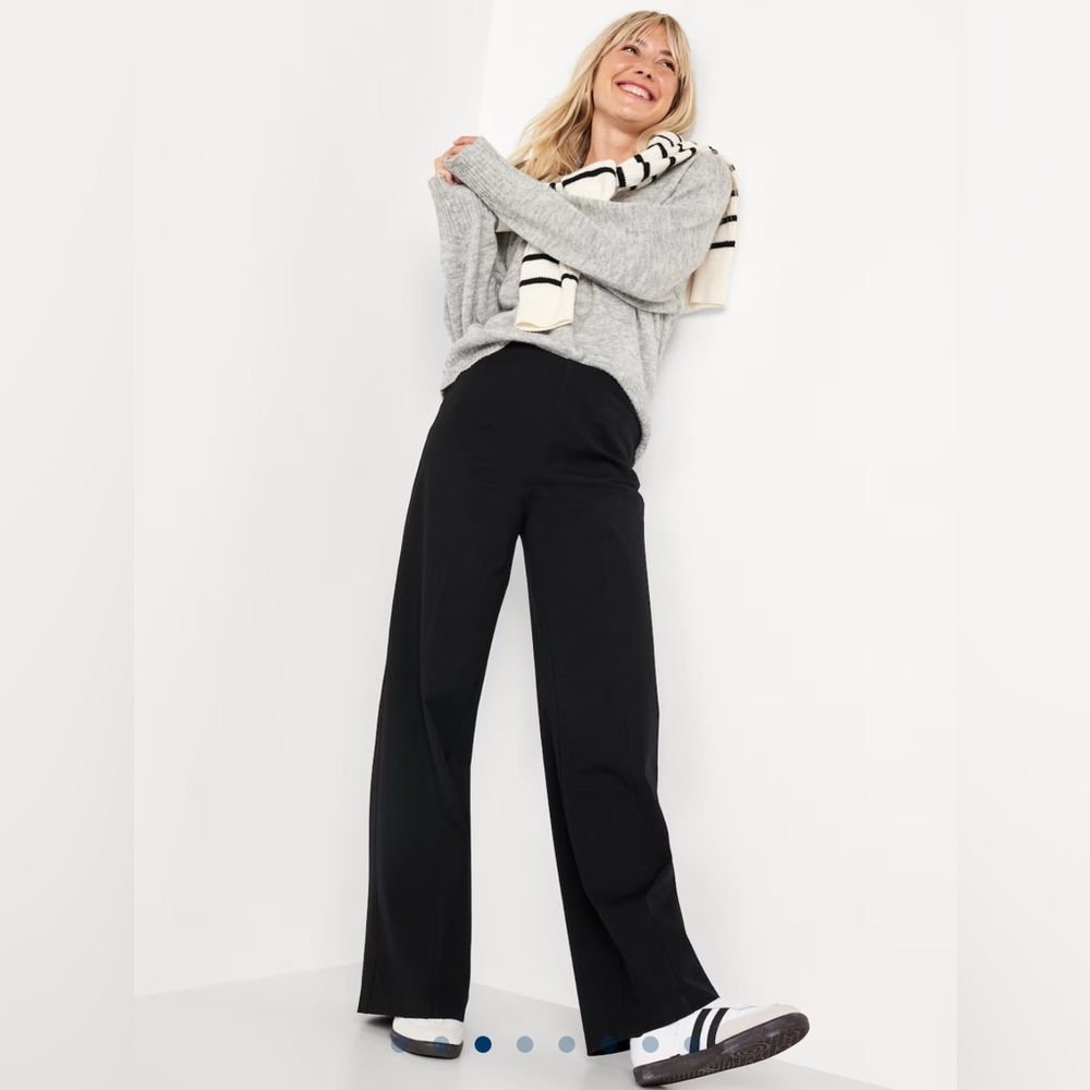 NWT Old Navy Women’s High-Waisted Pull-On Pixie Wide-Leg Pants | L